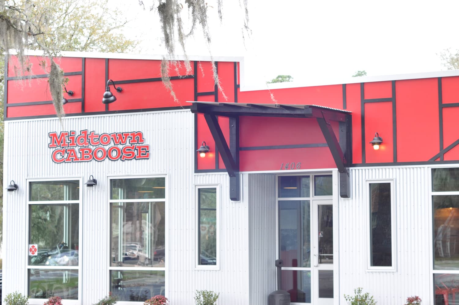 exterior of Midtown Caboose building